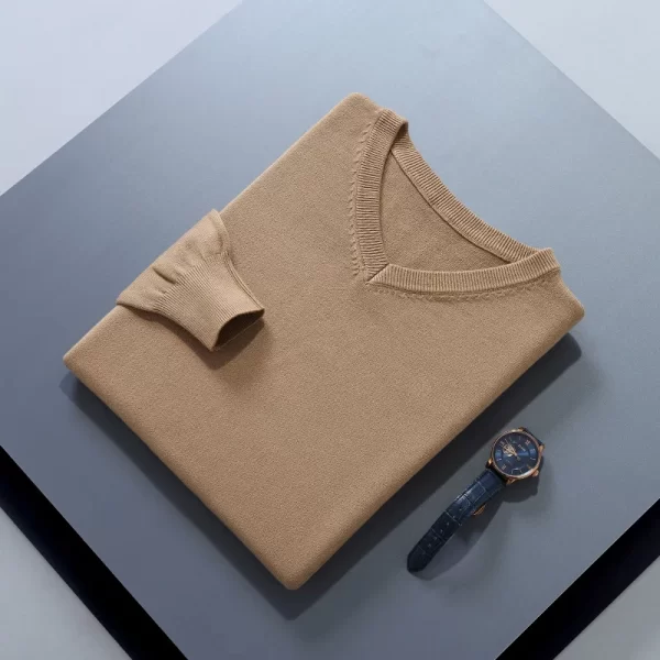 Men Jumpers Hot Sale Vneck Long Sleeve Pullovers Solid Color Standard Clothes Male Woolen Knitting Jumpers - Image 21
