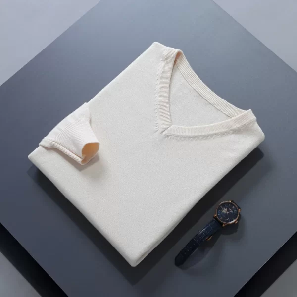 Men Jumpers Hot Sale Vneck Long Sleeve Pullovers Solid Color Standard Clothes Male Woolen Knitting Jumpers - Image 22