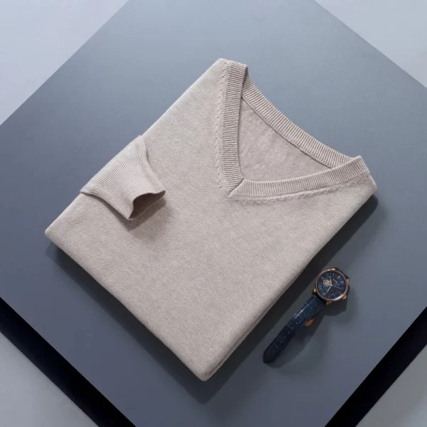 Men Jumpers Hot Sale Vneck Long Sleeve Pullovers Solid Color Standard Clothes Male Woolen Knitting Jumpers - Image 13