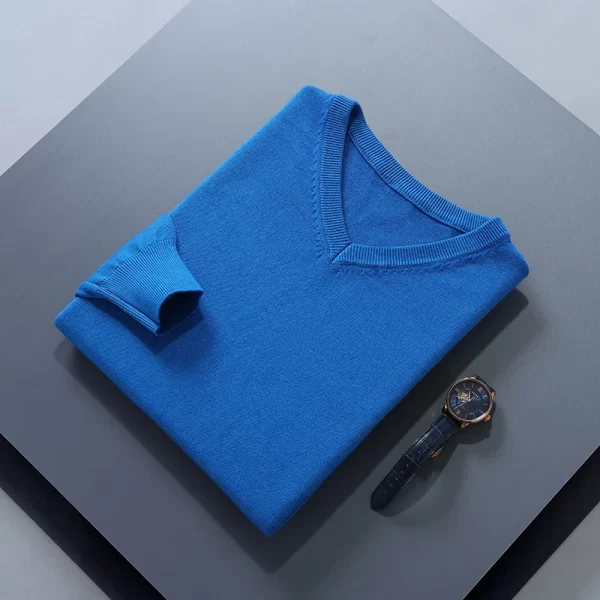 Men Jumpers Hot Sale Vneck Long Sleeve Pullovers Solid Color Standard Clothes Male Woolen Knitting Jumpers - Image 23
