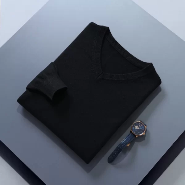 Men Jumpers Hot Sale Vneck Long Sleeve Pullovers Solid Color Standard Clothes Male Woolen Knitting Jumpers - Image 19