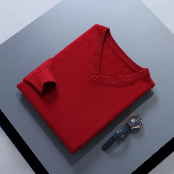 Men Jumpers Hot Sale Vneck Long Sleeve Pullovers Solid Color Standard Clothes Male Woolen Knitting Jumpers - Image 15