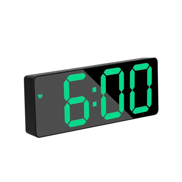 LED Mirror Table Clock Digital Alarm Snooze Function 3 Brightness Adjustable Desktop Electronic Table clock Bedroom Office Clock