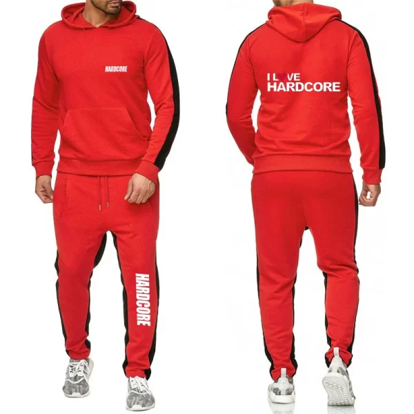 HARDCORE Printed Hoodie Sweatpants Tracksuit Men's Hooded Sweatshirt+Pants Pullover Sportwear Suit Clothes 2 Pieces Sets - Image 7