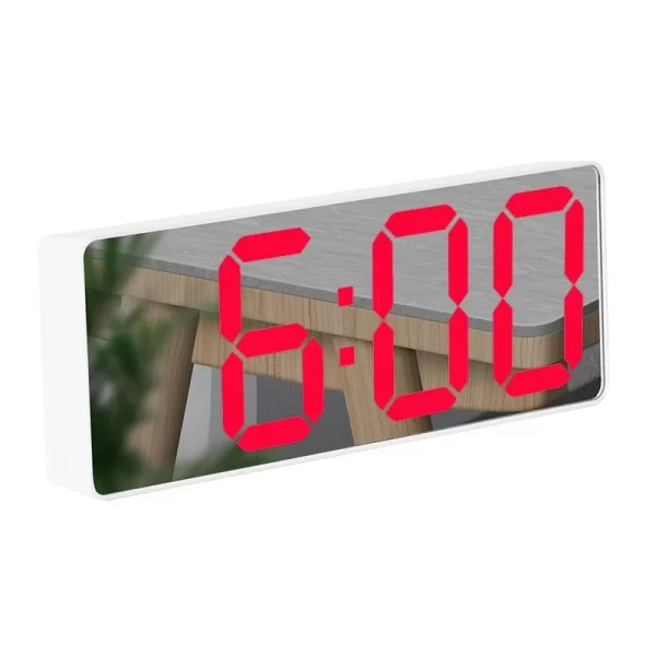 LED Mirror Table Clock Digital Alarm Snooze Function 3 Brightness Adjustable Desktop Electronic Table clock Bedroom Office Clock - Image 10