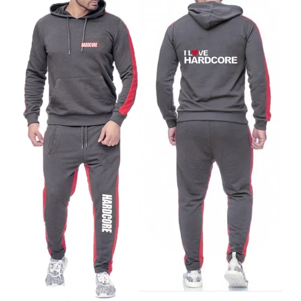 HARDCORE Printed Hoodie Sweatpants Tracksuit Men's Hooded Sweatshirt+Pants Pullover Sportwear Suit Clothes 2 Pieces Sets - Image 10