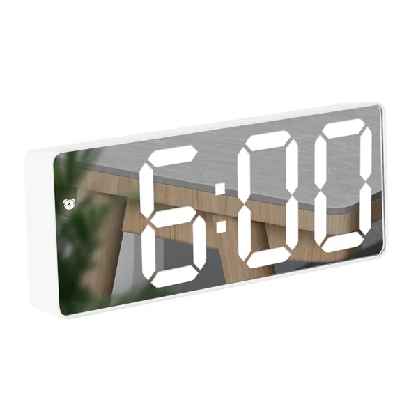 LED Mirror Table Clock Digital Alarm Snooze Function 3 Brightness Adjustable Desktop Electronic Table clock Bedroom Office Clock - Image 11