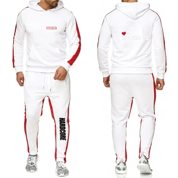 HARDCORE Printed Hoodie Sweatpants Tracksuit Men's Hooded Sweatshirt+Pants Pullover Sportwear Suit Clothes 2 Pieces Sets - Image 8