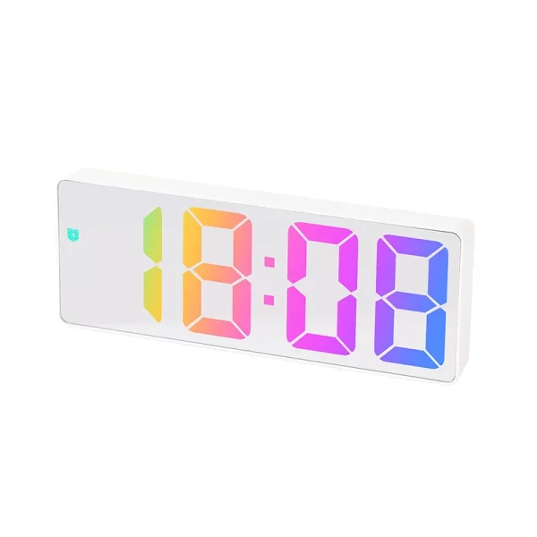 LED Mirror Table Clock Digital Alarm Snooze Function 3 Brightness Adjustable Desktop Electronic Table clock Bedroom Office Clock - Image 14